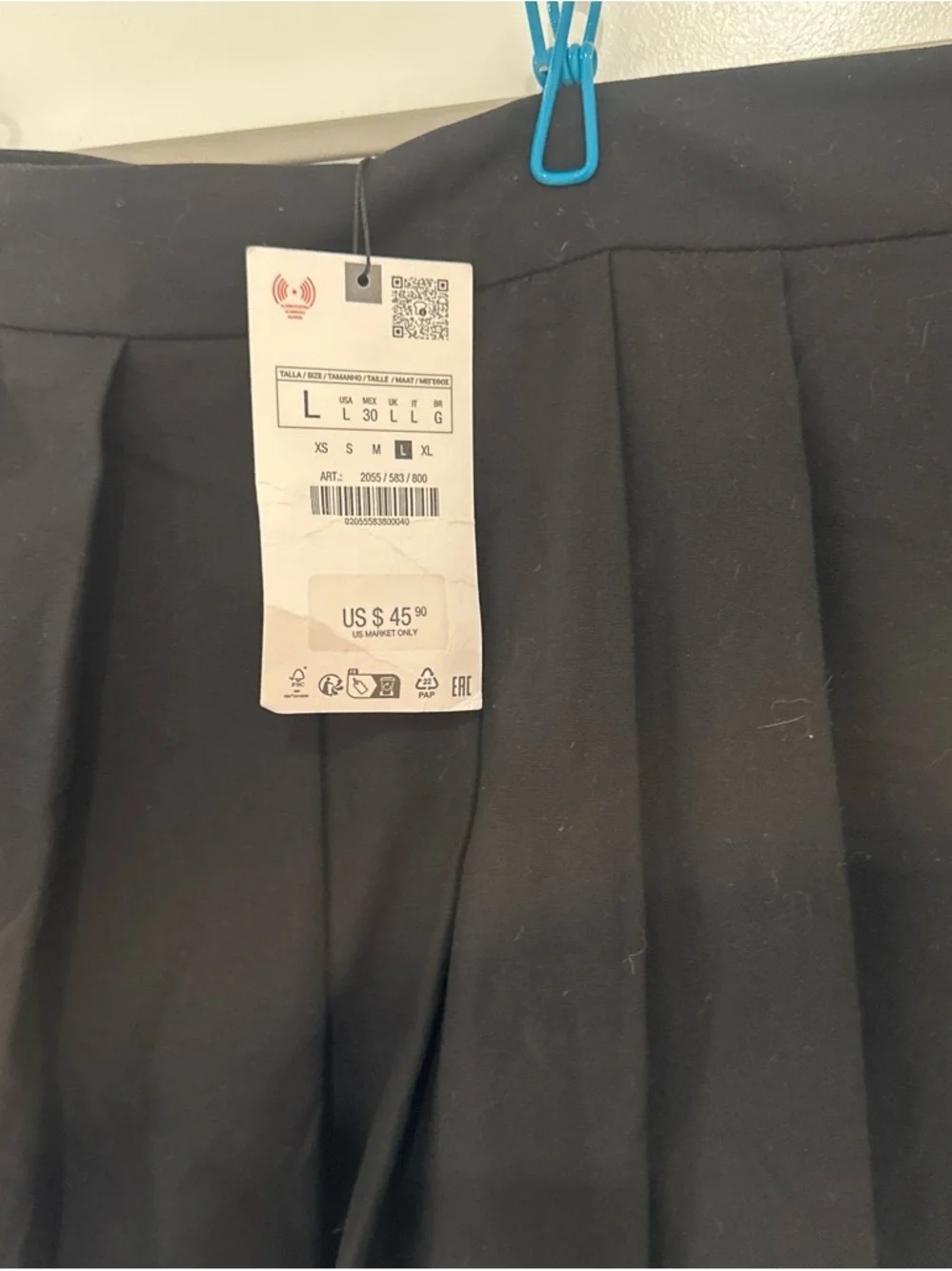 Zara Black Pleated Skort